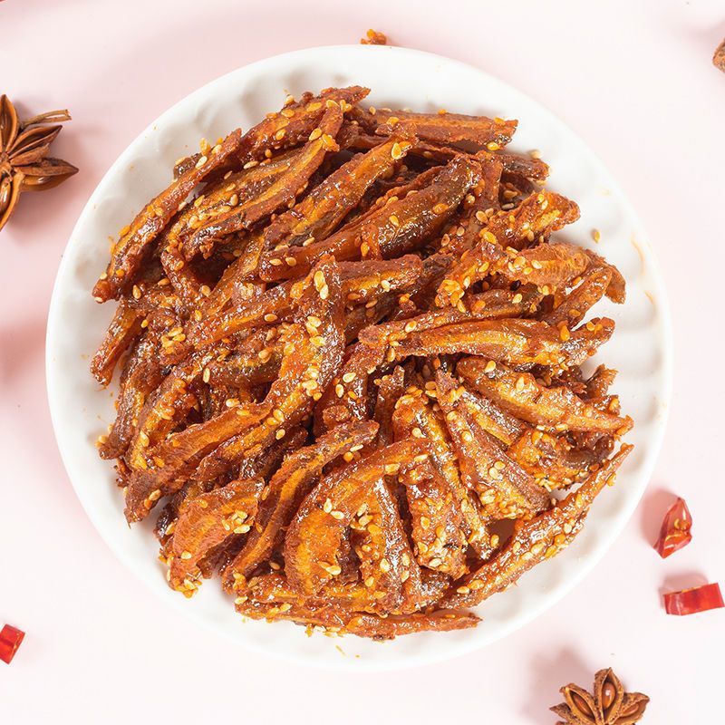 香辣小鱼干鱼仔海味零食孕妇即食小吃麻辣味休闲食品下饭下酒