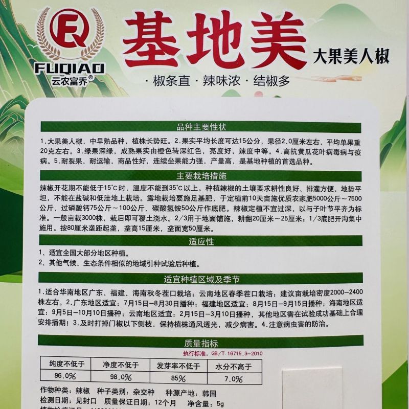 大果美人椒种子辣味浓香高产耐运输基地推荐品种尖椒青红两用