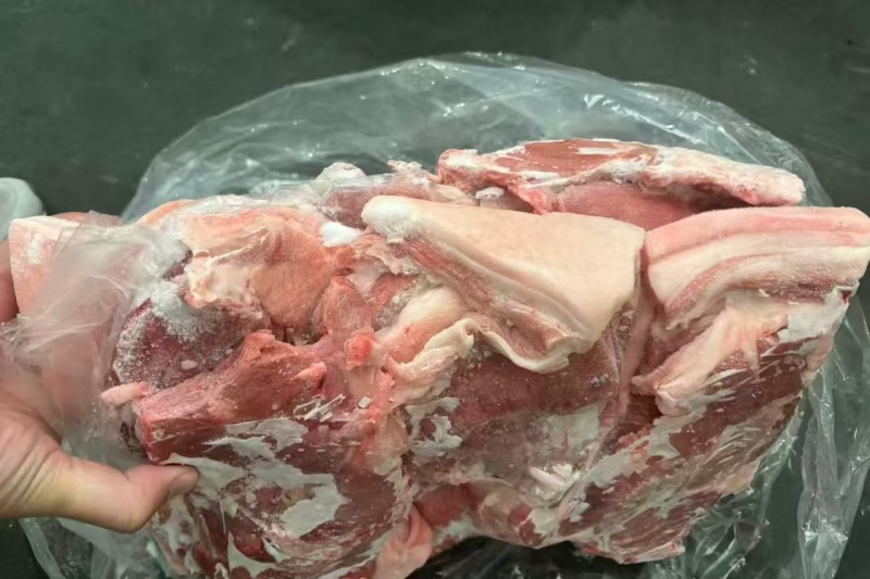 肥猪带皮后五花10kg/箱/鲜分新货