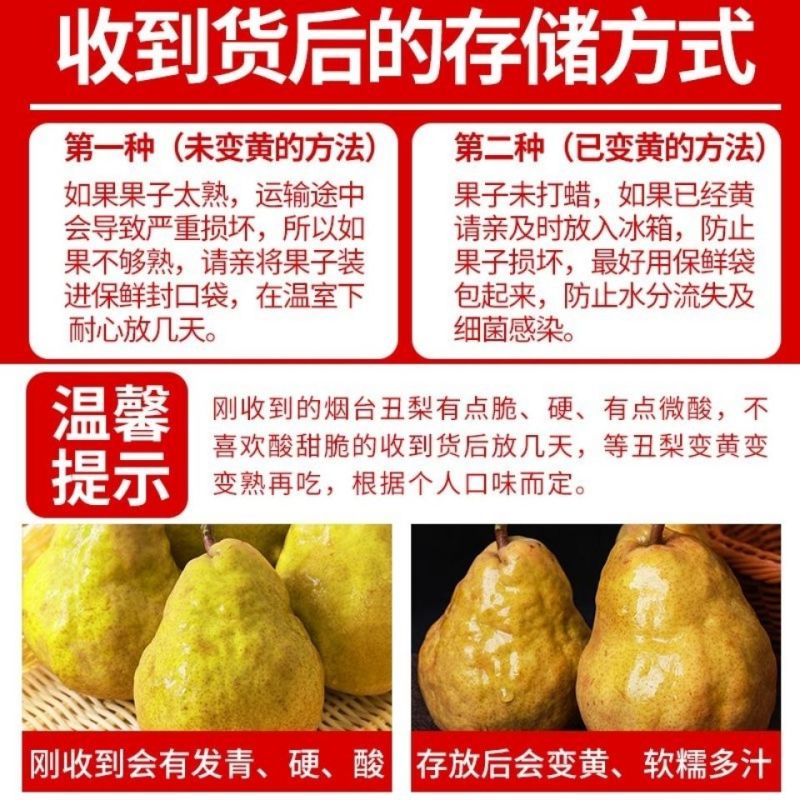 正宗山东烟台丑梨一件代发包邮包售后坏果包赔香甜多汁放软吃