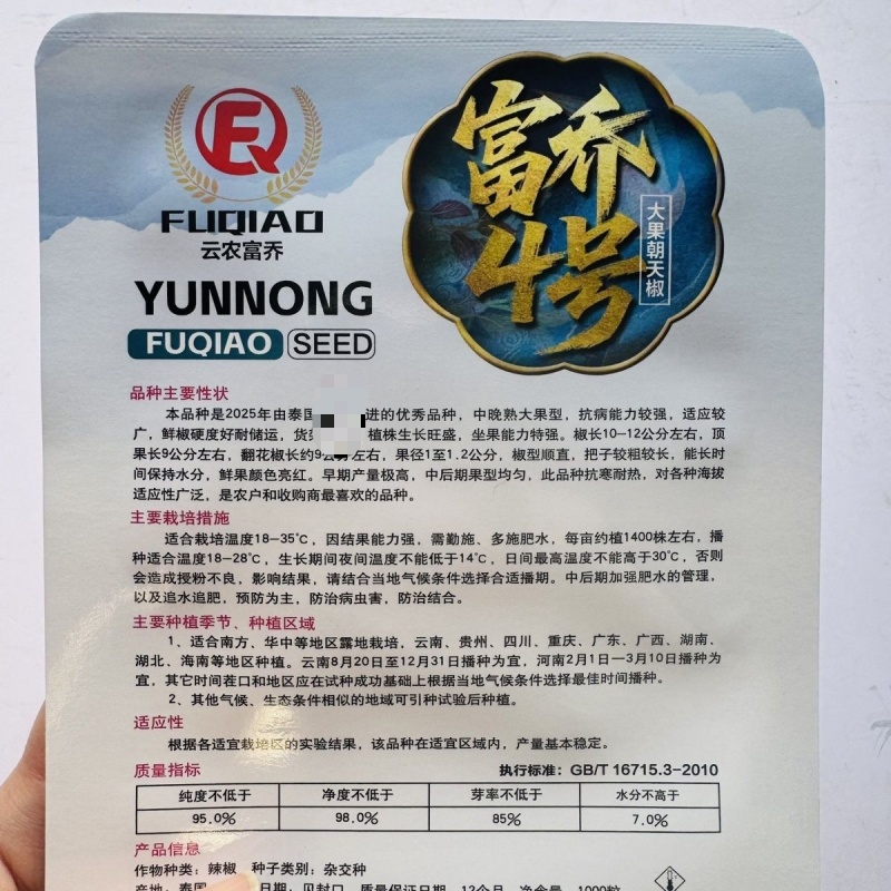 霸王红大果朝天椒种子抗热耐寒硬度好高产朝天椒种子籽基地播