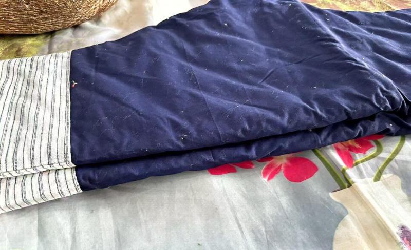 纯棉斜纹蓝布棉裤简单阳光好看舒服服能量磁场高，天天都想穿
