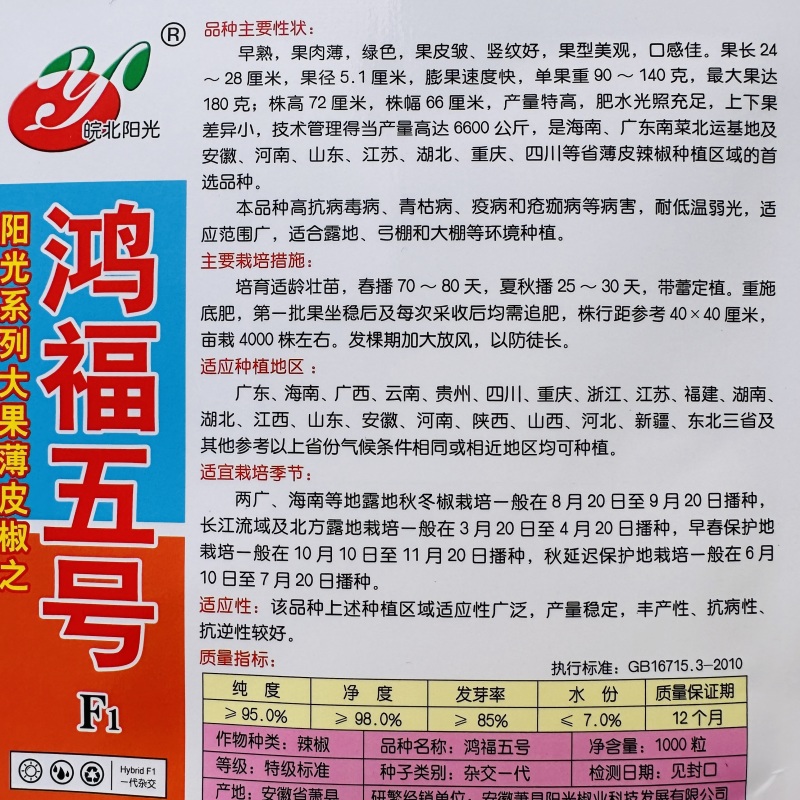 精质999大果薄皮椒种子抗病高产春秋大田基地种植辣椒种子