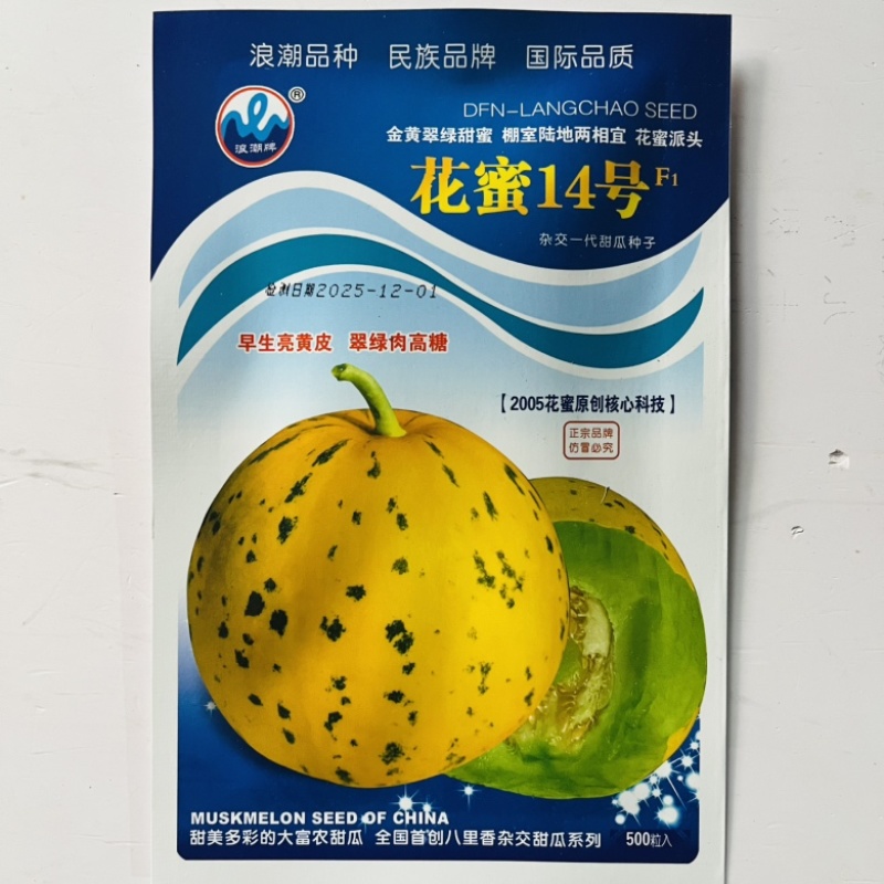花蜜15号甜瓜品种早熟花皮甜瓜种子大田种植