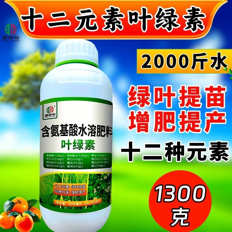 叶绿素一喷绿促根壮苗十二元素增肥增产绿叶提苗1300克