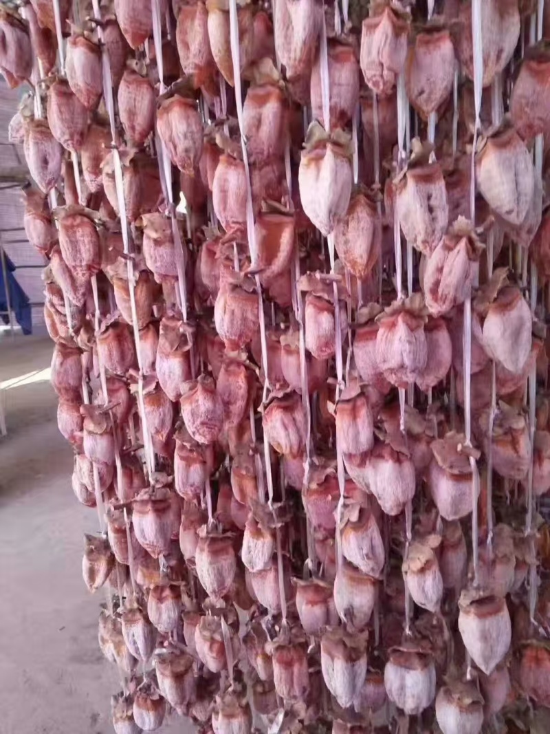 陕西富平吊柿饼，肉多霜厚入口即化，支持一件代发电商
