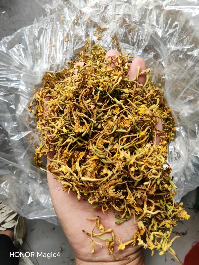 贵州安龙野生金银花，百分之七八十开花，晒花，无硫