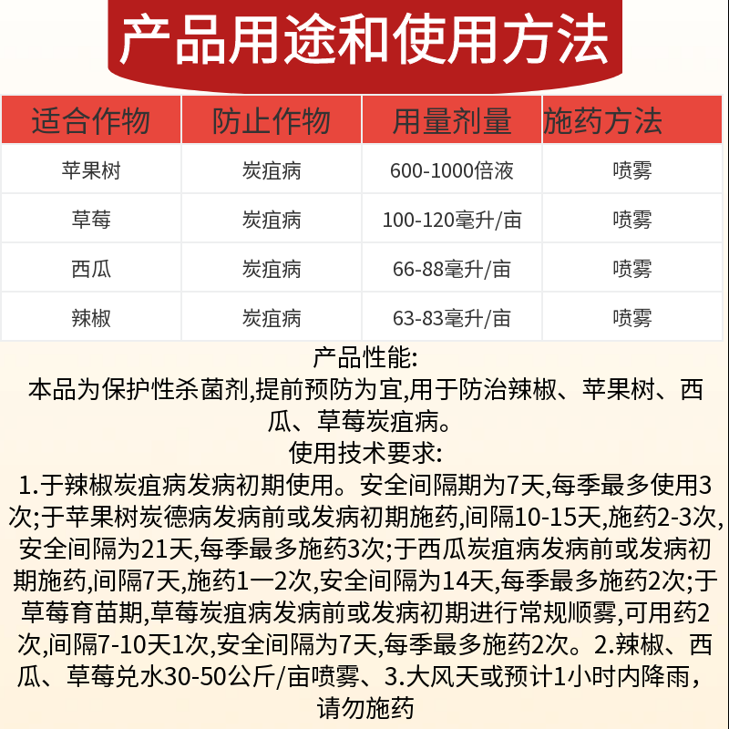 禾益博青22.7%二氰蒽醌西瓜辣椒炭疽病防治强效杀菌