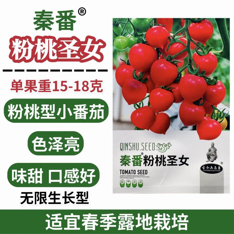 秦番粉桃圣女小番茄种子味甜粉桃型圣女果樱桃番茄种子水果