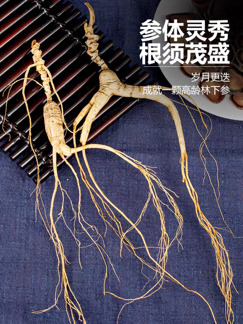 长白山人参野山参东北林下参生晒参整支老参干人参泡酒礼盒装