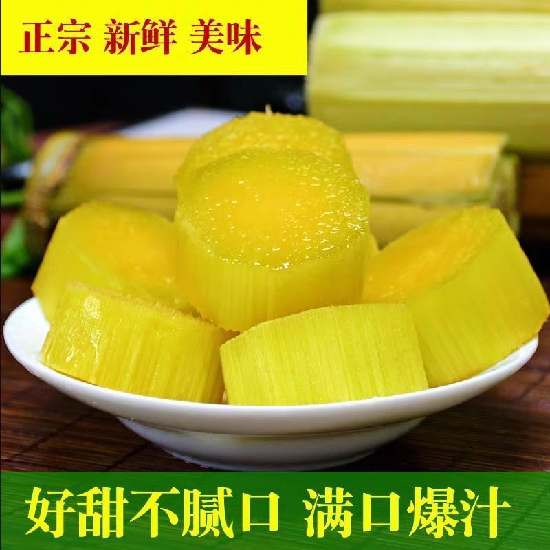 西双版纳青皮甘蔗甜度高汁水丰富口感脆甜不腻爆汁薄皮砍尾不
