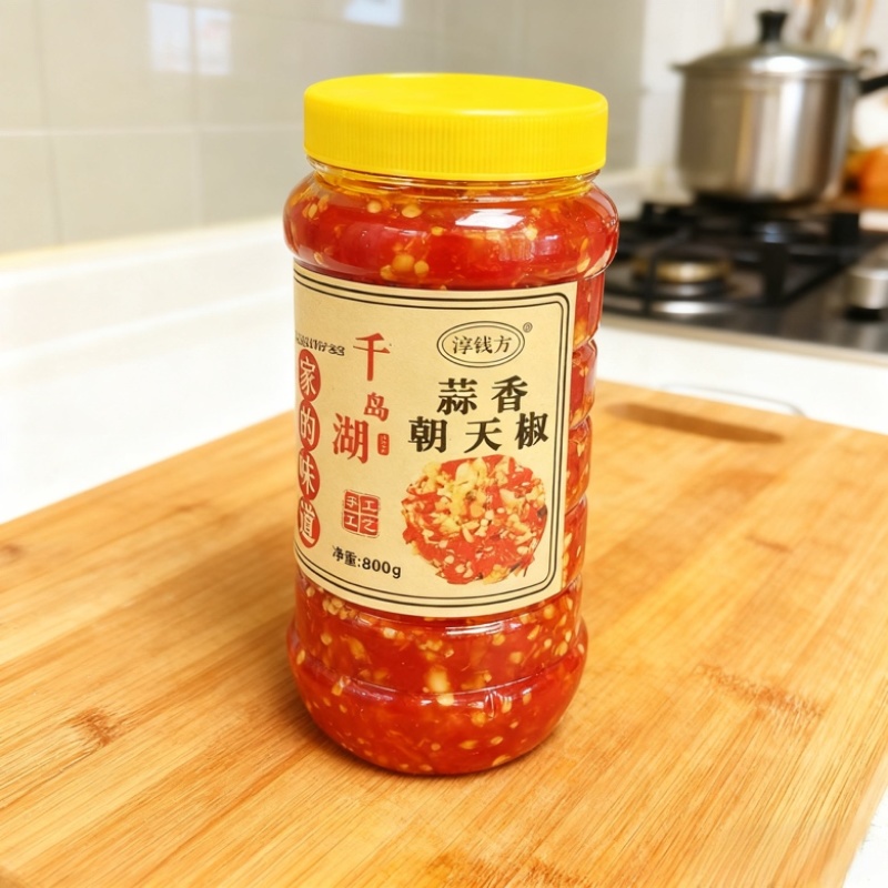 1.千岛湖蒜香朝天椒鲜辣开胃下饭酱农家手工自制拌面商用