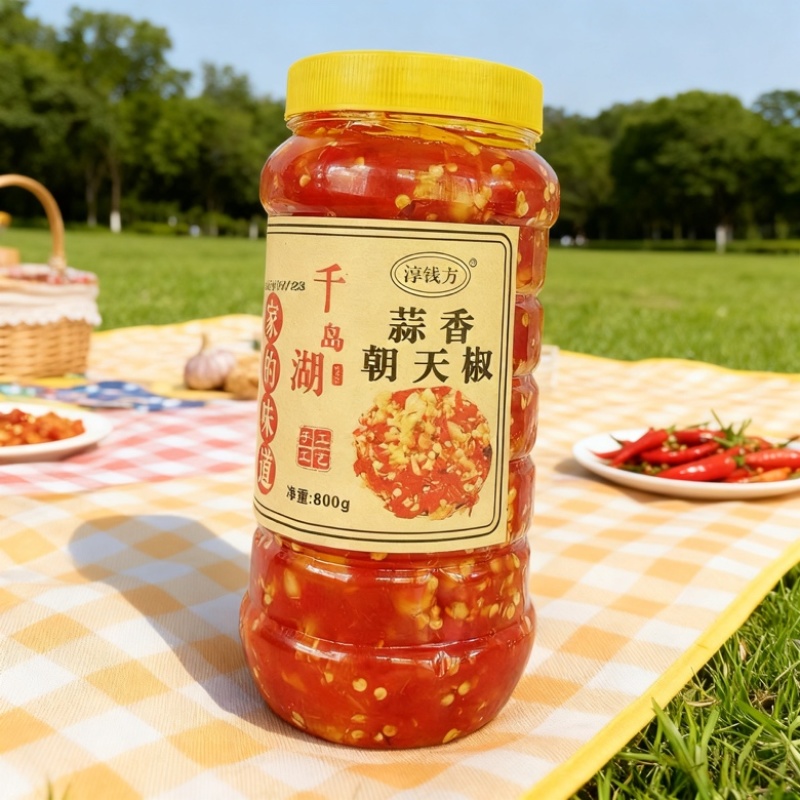 1.千岛湖蒜香朝天椒鲜辣开胃下饭酱农家手工自制拌面商用