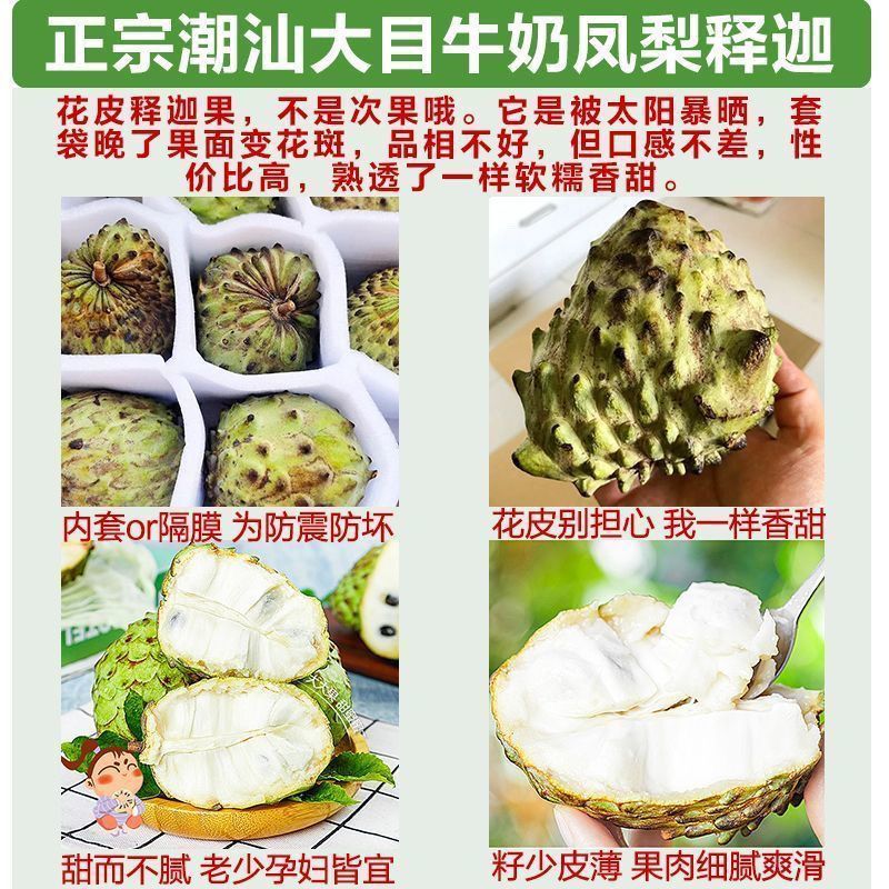 广西新鲜牛奶释迦果当季热带水果大果凤梨番荔枝释迦佛头非台