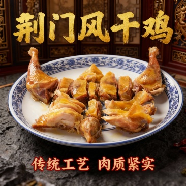 十里风干鸡湖北荆门特产源头厂家全国发货一只也批发检测报告