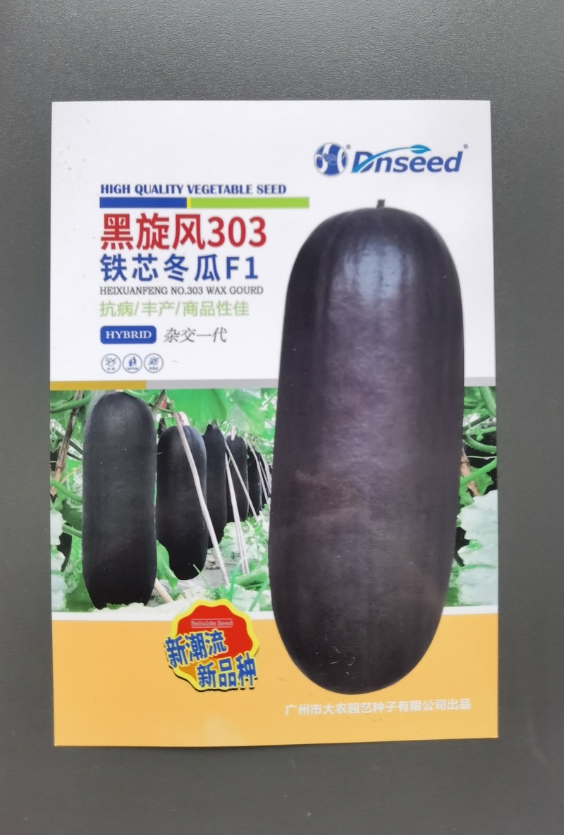 全新中度大果黑皮冬瓜种子黑旋风303铁芯冬瓜抗热抗病