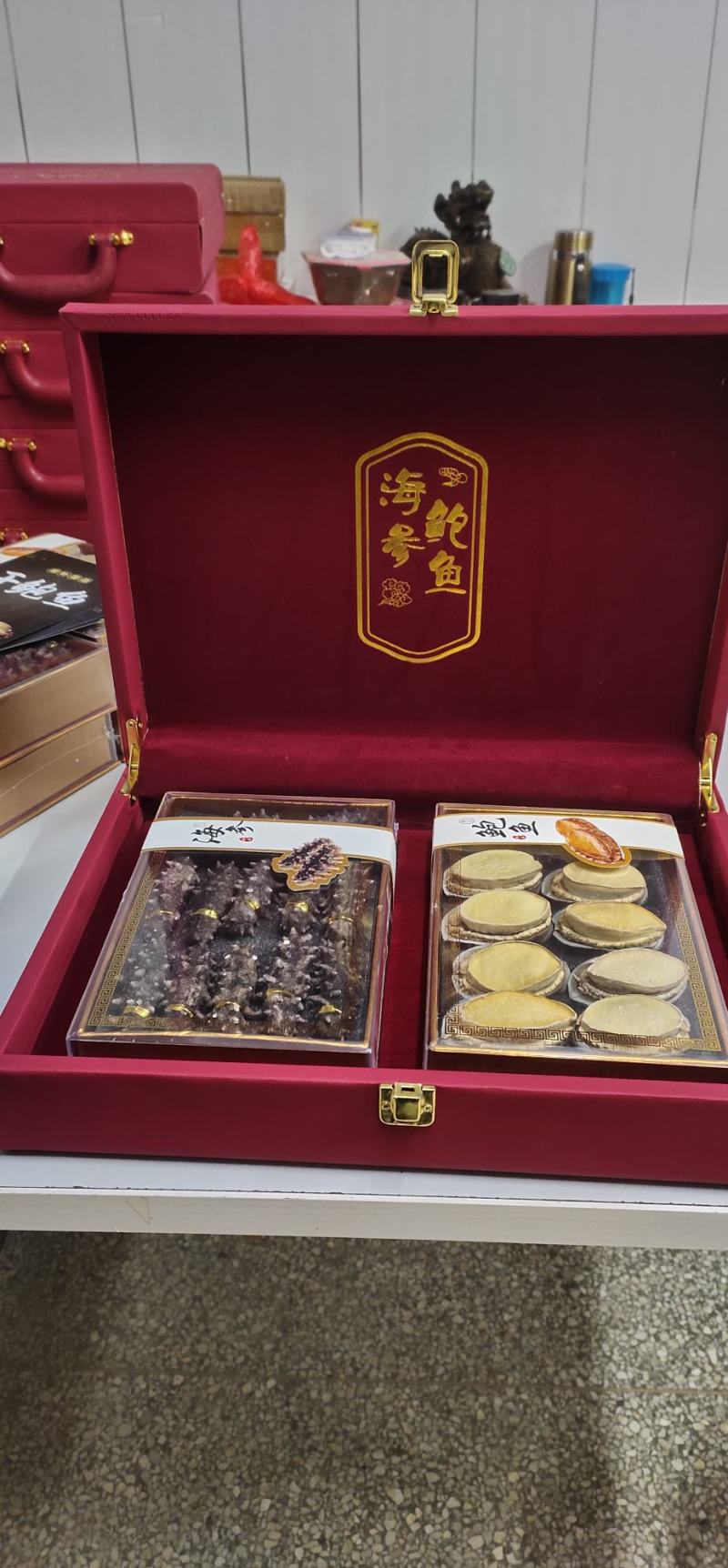FD速发大海参鲍鱼礼盒，海参鲍鱼双拼礼盒参鲍礼盒厂家批发