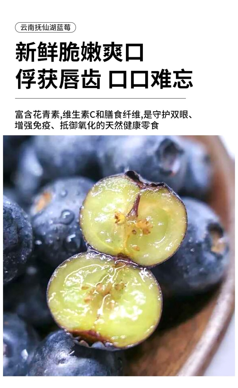 自有基地抚仙湖花香蓝莓顺丰空运一件代发