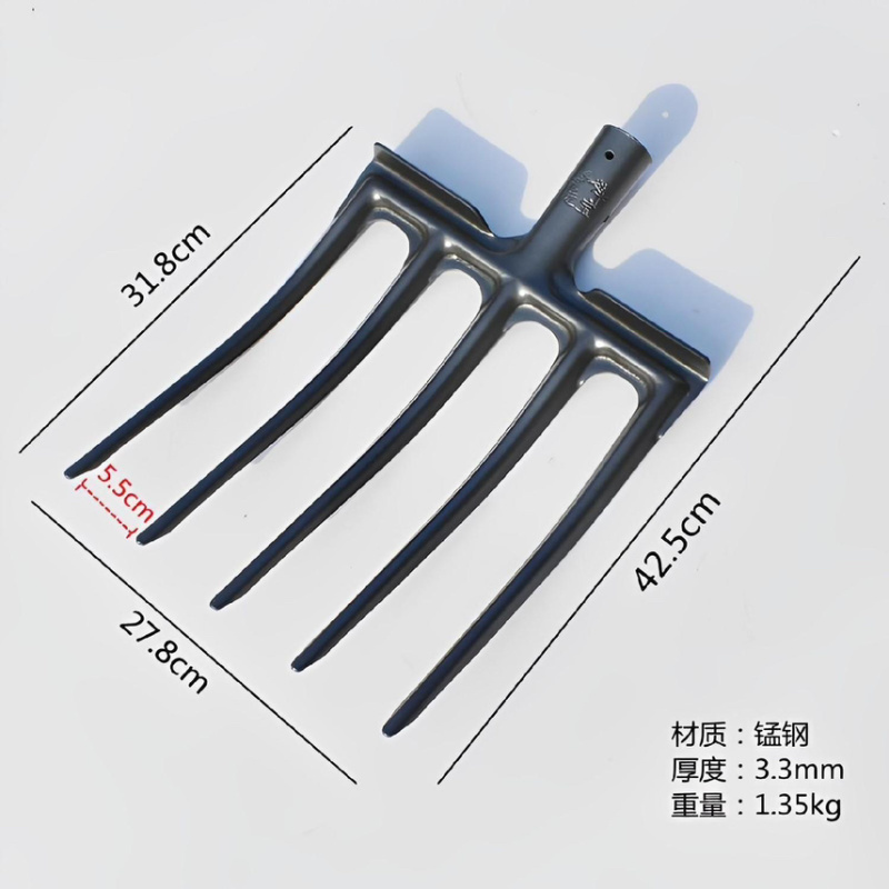 农用锰钢四齿叉子翻地挖土叉加厚粪叉挖葱姜工具开荒松