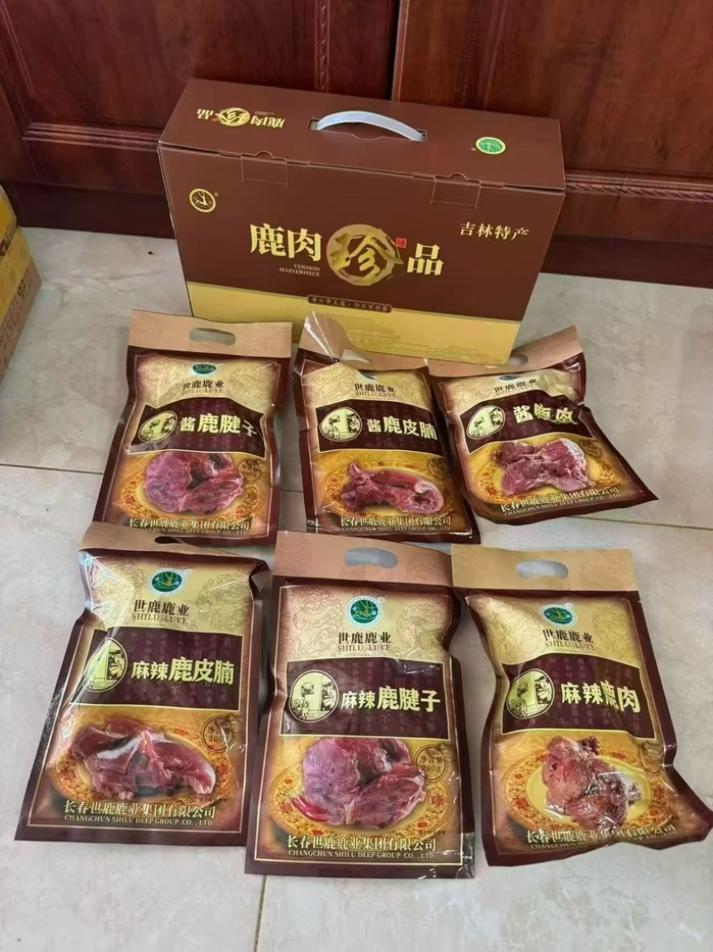 鹿肉熟食即食酱鹿肉五香腱子肉东北特产食品传统滋补品一箱六袋