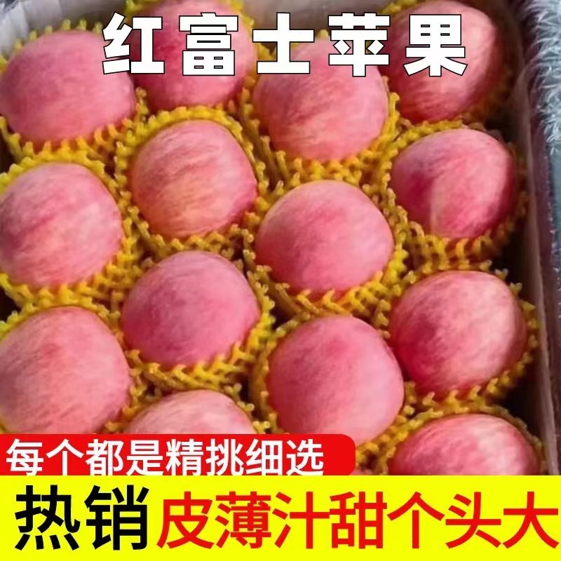 红富士苹果苹果口感脆甜规格齐全保质保量