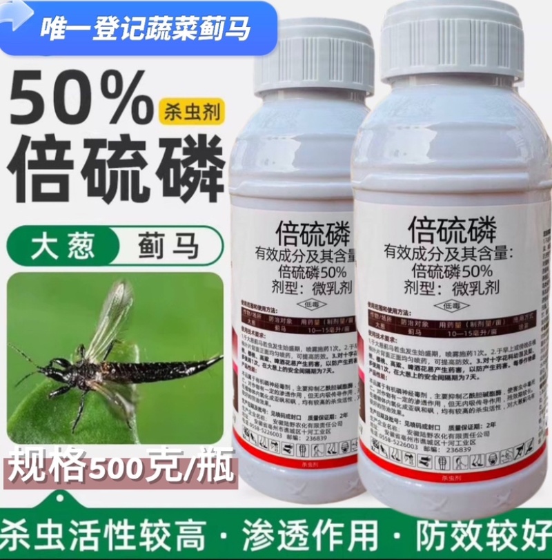 50%倍硫磷微乳剂大葱蓟马黄蓟马黑蓟马杀虫剂