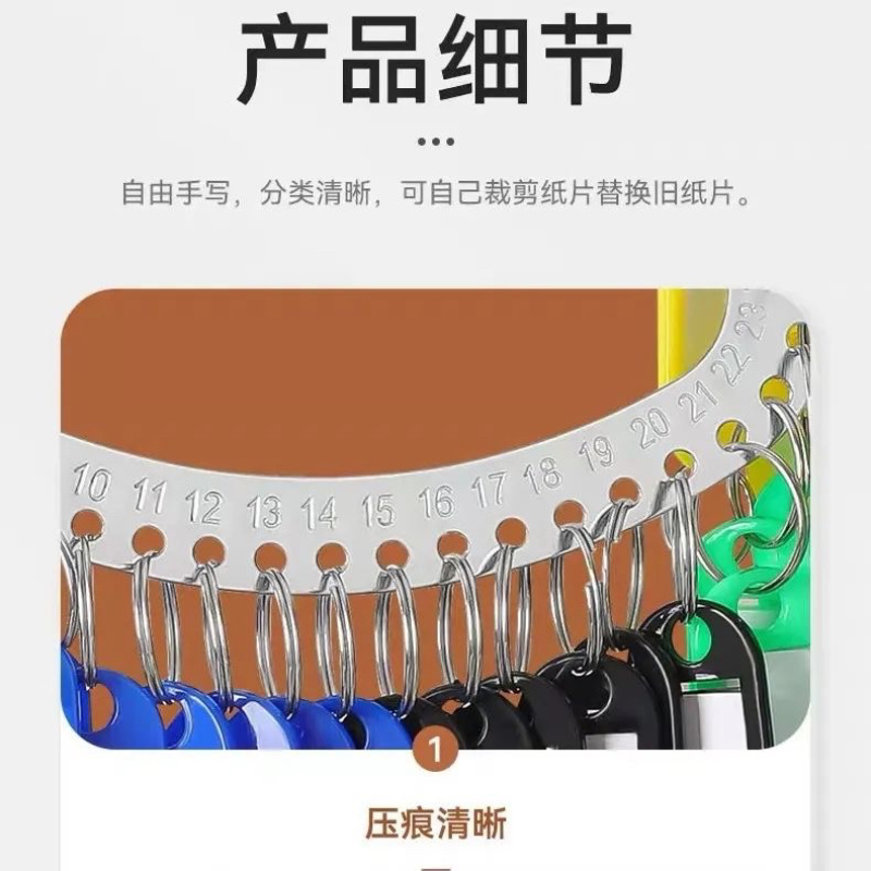 钥匙盘加厚钥匙盘钥匙收纳可标记钥匙牌分类管理标签钥匙