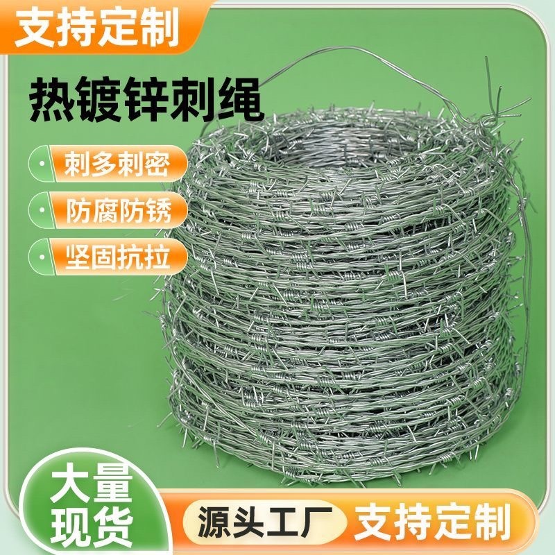 钢丝刺绳铁丝网围栏刺铁丝铁蒺藜隔离护栏网围墙防爬刺防盗刺