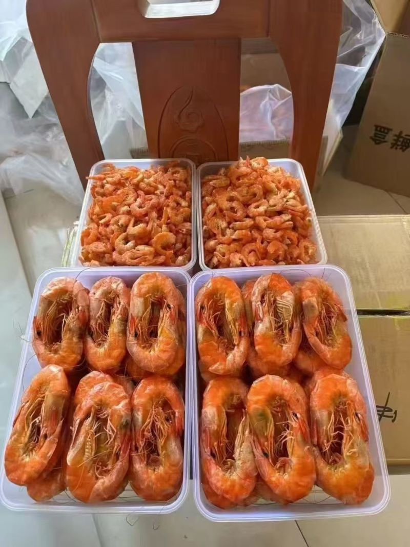 烤虾熟对虾海水大虾煮熟无色素微波烤干口感好新鲜