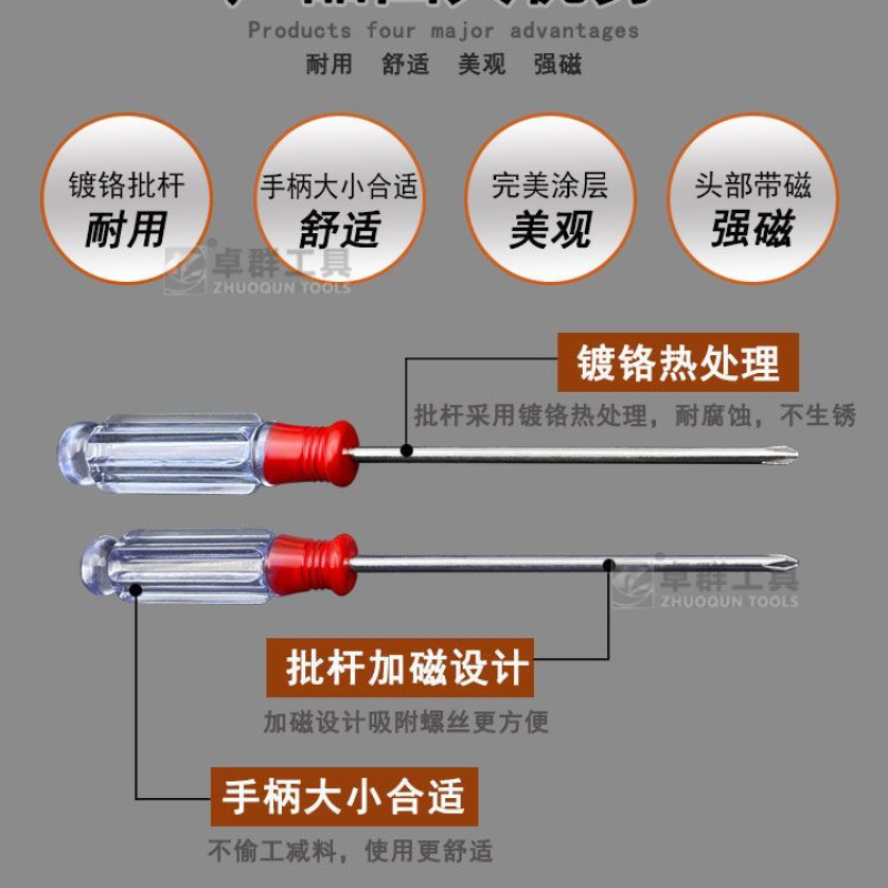强磁水晶柄十字一字平口螺丝刀家用迷你缝纫机玩具拆卸