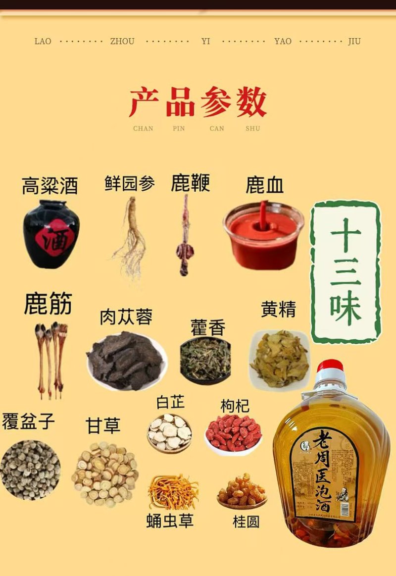 老周医泡酒，鹿血酒人参酒鹿鞭酒滋补酒养生酒，真材实料