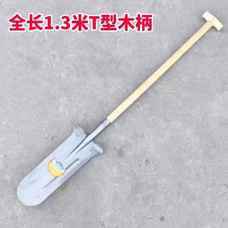 锰钢淬火加长加厚铁锹挖树山药全钢长尖铲子挖沟农用挖土