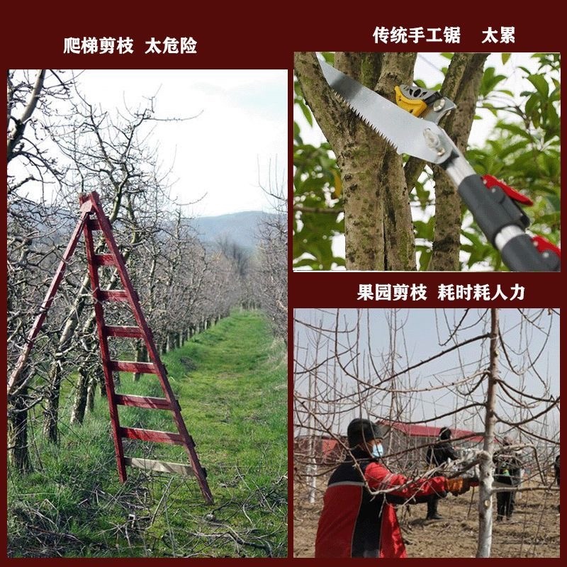 进口电动修枝剪电动伸缩杆充电式园林新款电动高枝锯专用