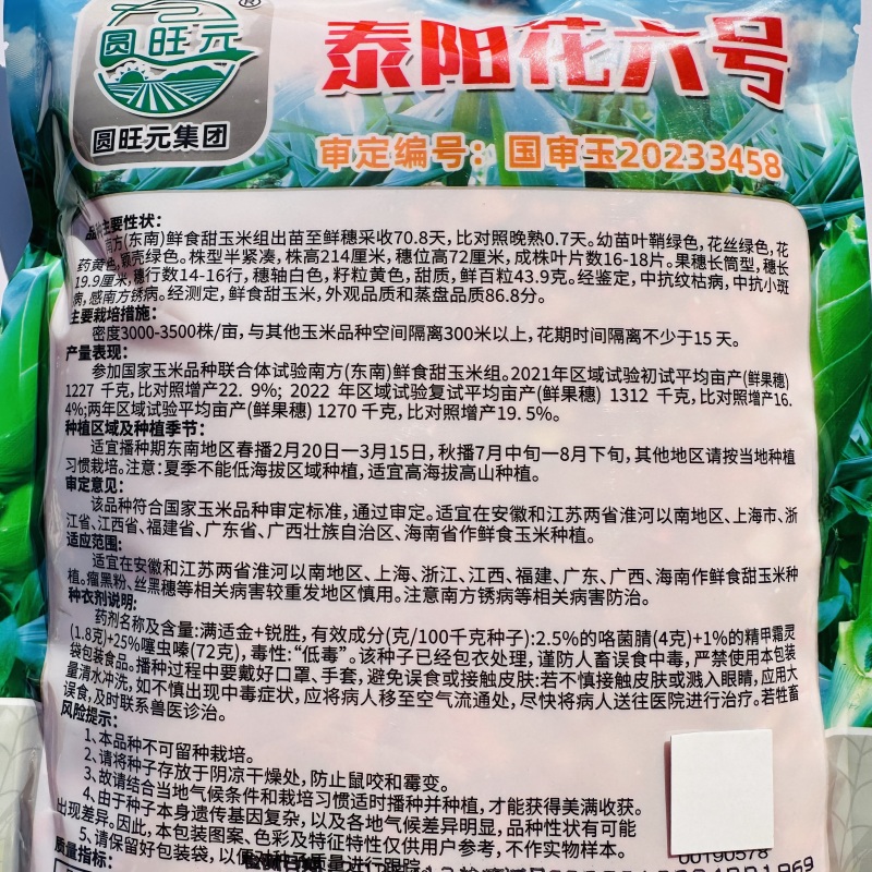 泰阳花六号水果玉米种子可生吃的水果玉米种子国审鲜食玉米