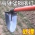 一体开沟三角锄头农用镐头带把翻地松土挖沟开荒尖头除草
