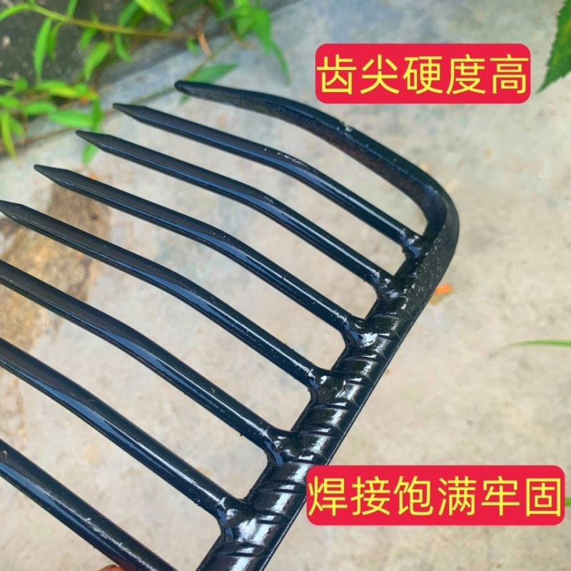 升级密齿耙加厚农用松土加密焊接钉耙园艺多功能赶海工具