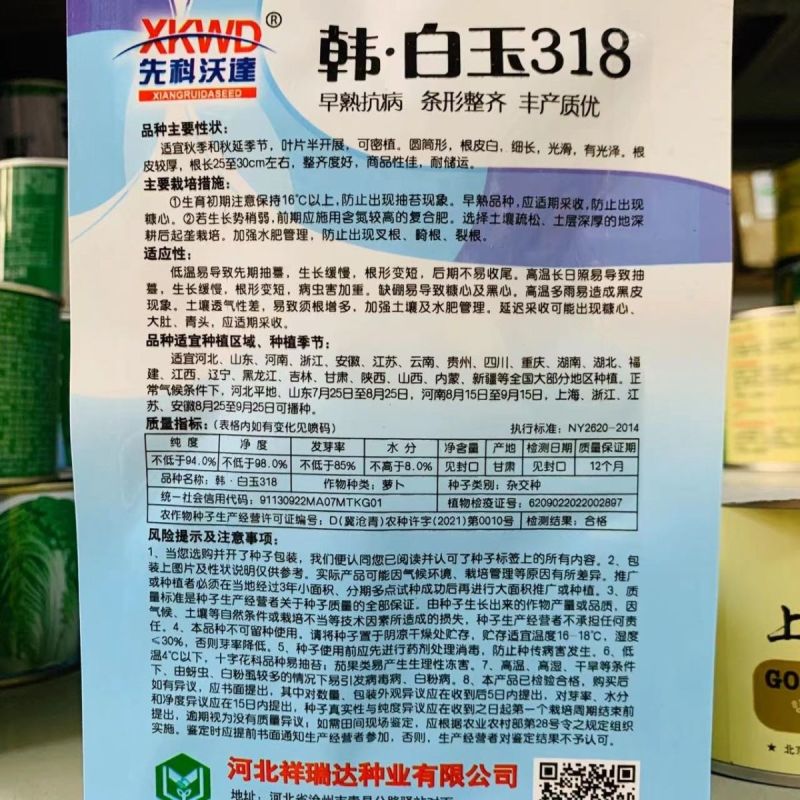 正品白萝卜种籽耐裂果不易糠心白萝卜种子高产皮光滑须少基地