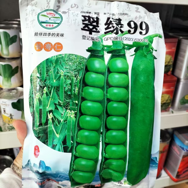 台湾绿翡翠长寿仁豌豆种子结荚多大颗粒饱满大田基地种植高产
