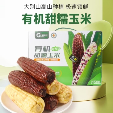 有机甜糯玉米，大别山高山种植，颗粒饱满，品质保障