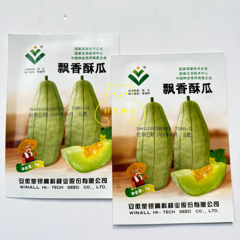 飘香酥瓜甜瓜种子中熟皮薄酥脆香甜瓜种籽高产抗病商品性佳春