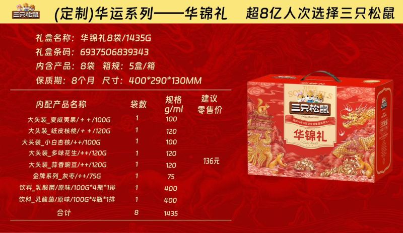 三只松鼠定制坚果礼盒工厂直发一县一经销商