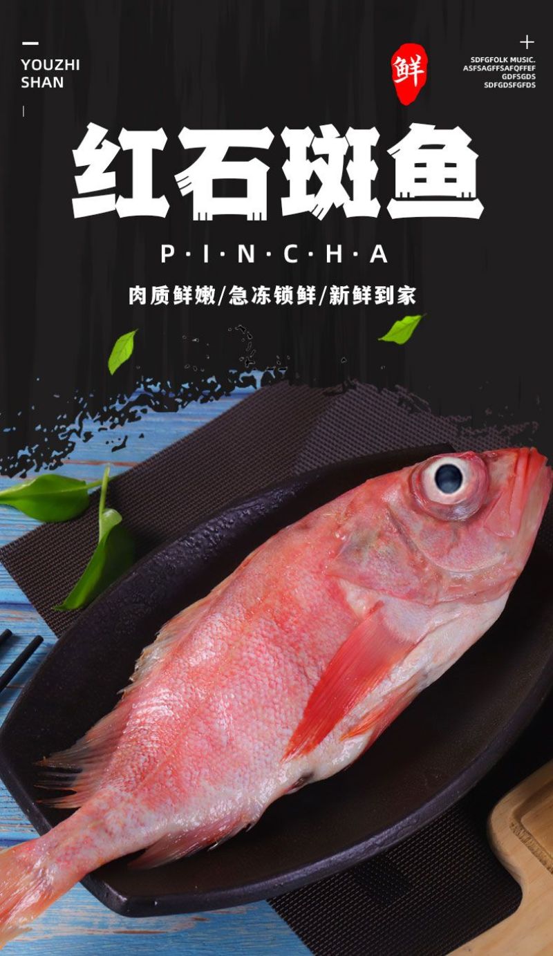 包邮）红石斑鱼整条新鲜冷冻大龙胆鱼红鱼颌斑石斑鱼海产品