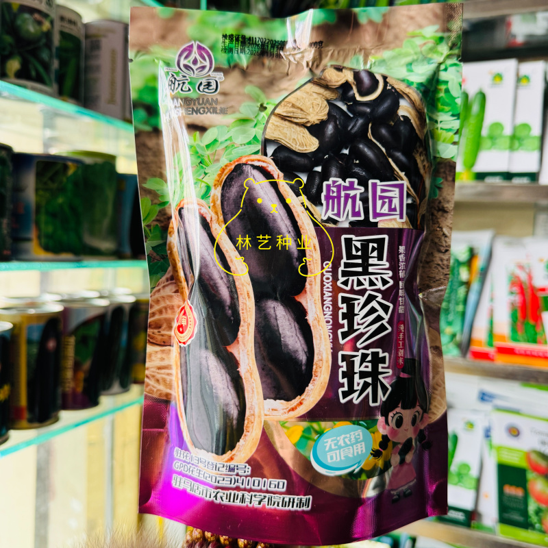 航园黑珍珠花生种子高产早熟大粒黑花生种子春夏大田用种