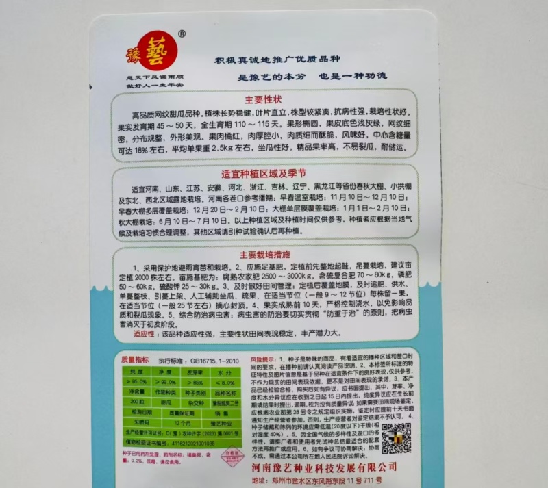 豫甜脆爽二号甜瓜种籽大果网纹甜瓜种子高糖脆甜种籽酥脆香甜