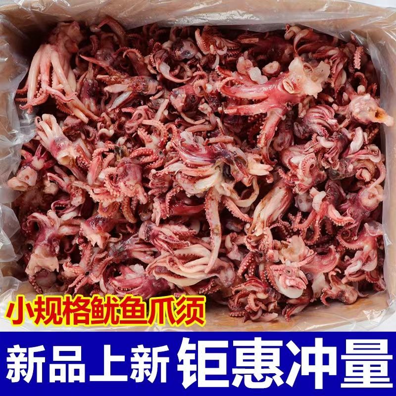 包邮）小鱿鱼须新鲜冷冻鱿鱼头小八爪须烧烤餐饮食材批发净重