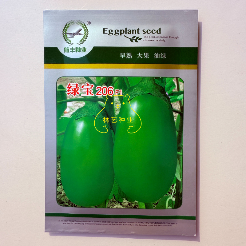 绿宝206绿茄种子灯泡茄子种子早熟大果油绿杂交茄子
