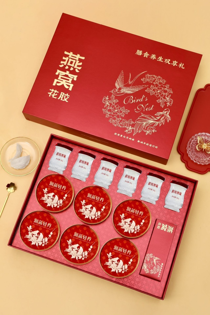 春节滋补品礼盒鲜炖燕窝花胶礼盒装6➕6双享滋补礼盒