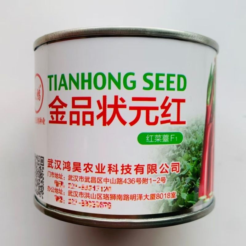天鸿金品状元红红菜苔种子杂交早中熟亮红无腊粉味甜无苦味秋