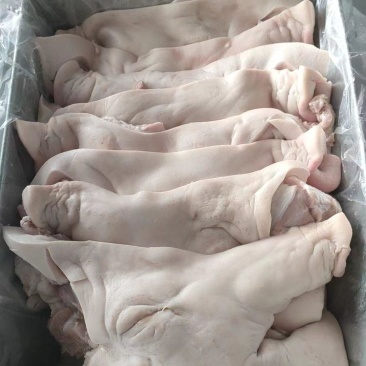冷冻去耳头皮猪头肉无耳生头皮去骨猪脸肉无骨猪头生扒猪头肉