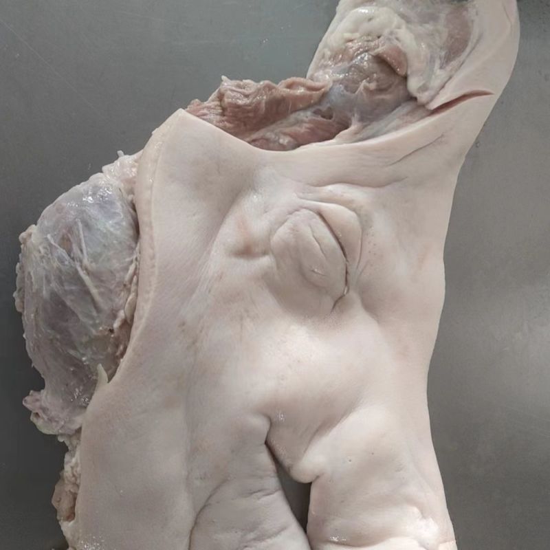 冷冻去耳头皮猪头肉无耳生头皮去骨猪脸肉无骨猪头生扒猪头肉